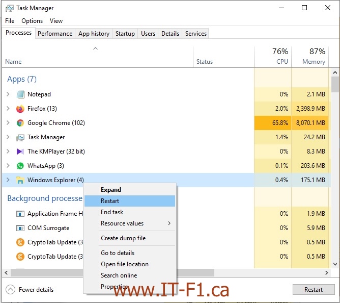 How to fix file explorer failure in Windows 10