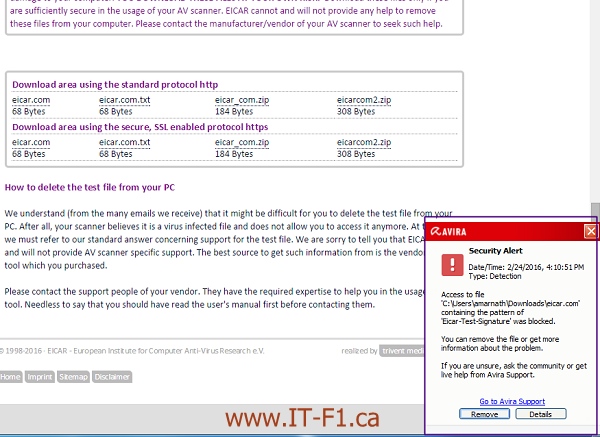 Test the antivirus power you have installed on the system