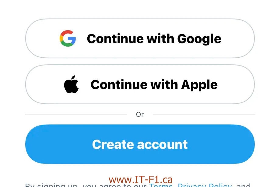 Twitter allows entry into this social network with Google and Apple accounts