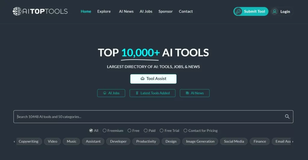 Artificial intelligence tools directory: aitoptools
